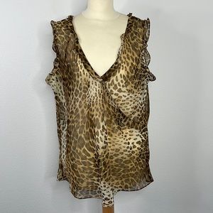 California Krush Leopard Print Tank Top Size 1X